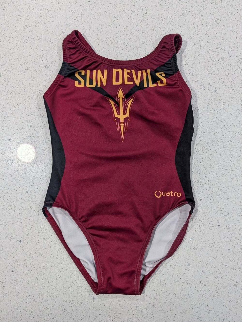 ASU Sun Devils Collegiate Quatro gymnastics dance Leotard Medium ARIZONA STATE